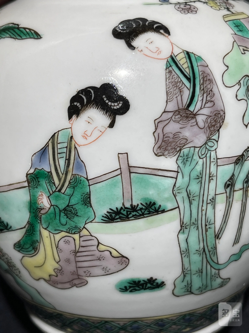 清晚期 五彩人物纹葫芦瓶一对 - 图6